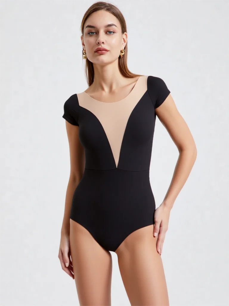 Yoga Fitness Teacher - Kadın Derin V Yaka Yoga Bodysuits