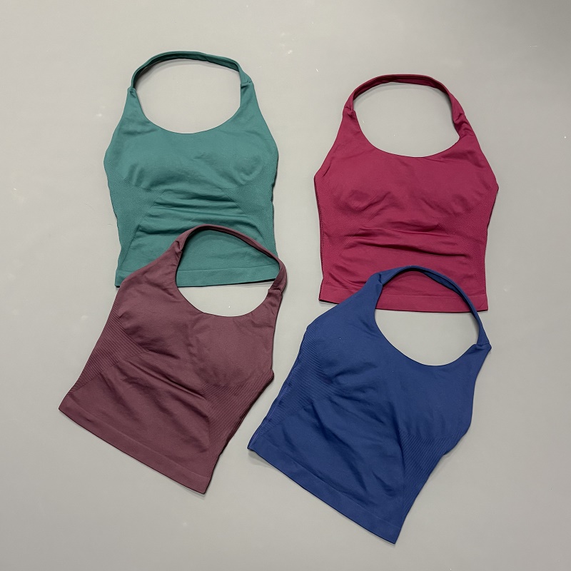 Yoga Fitness Tapis - Kadın Halter Boyun Spor Üst Dikişsiz