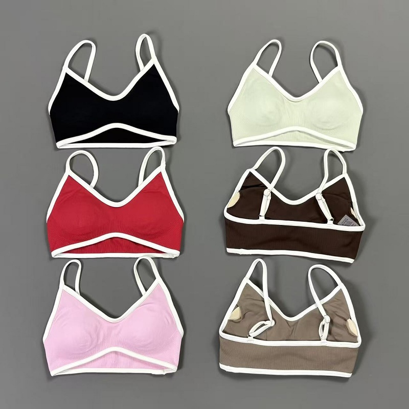 Yoga Fitness Tapis - Kadınlar Kontrast Çizgili Yoga Sütyeni V
