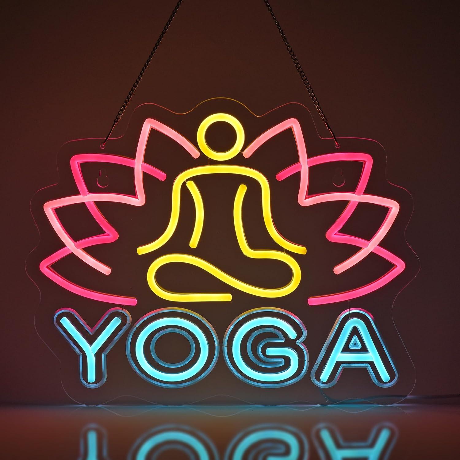 Yoga Fitness Club - Yoga Neon Tabelası Kısılabilir LED Neon