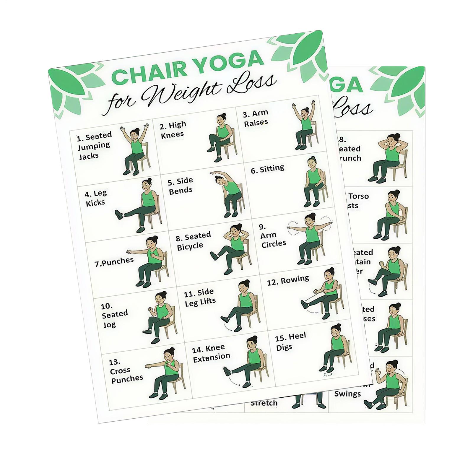 Yoga Health & Fitness Center - 2 Adet Yoga Posteri Evde Egzersiz