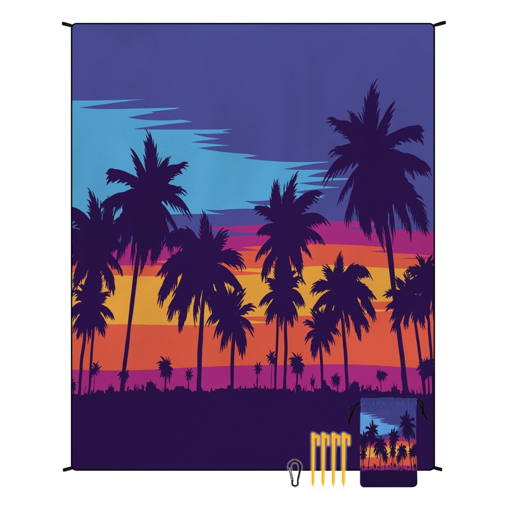 Yoga Of Fitness Mat - Palmiye Ağacı Plaj Havlusu 71x86.6in Çarşaf