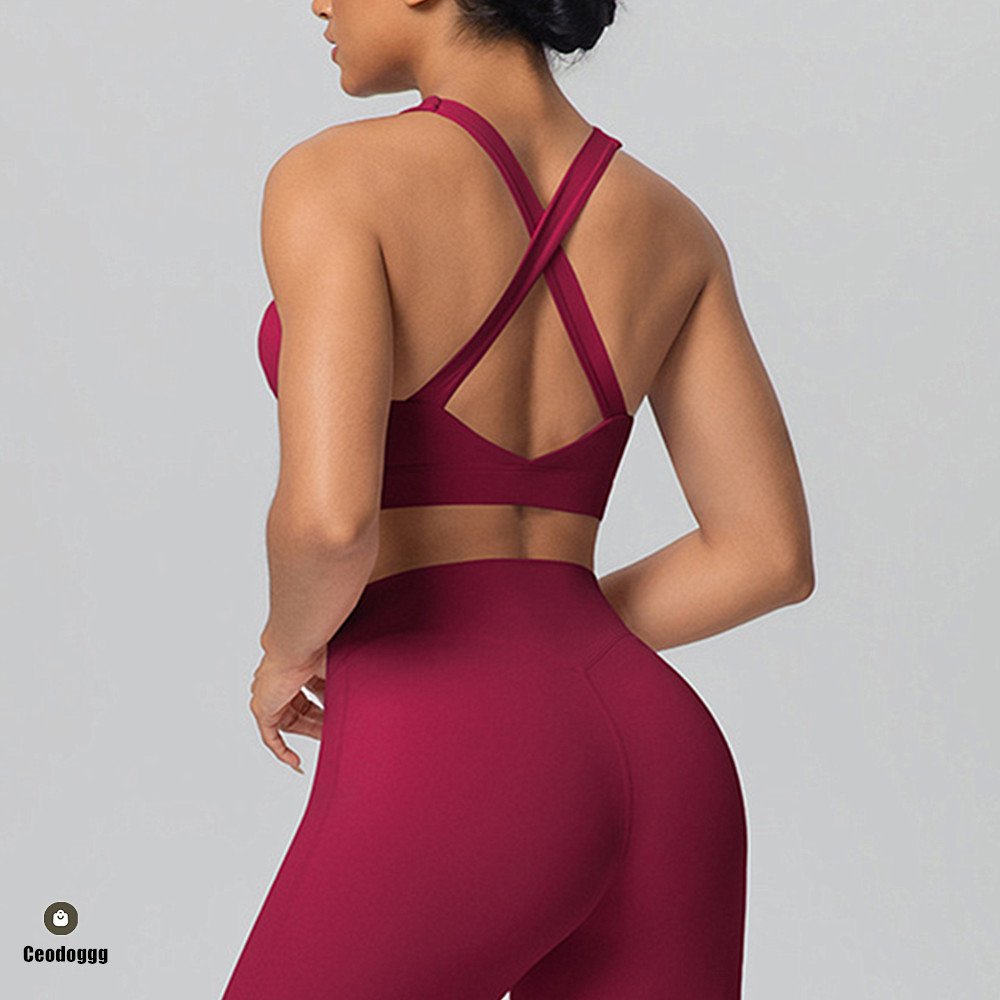 Yoga Fitness Tapis - Çapraz Askılı Yoga Sütyeni Koşu Spor